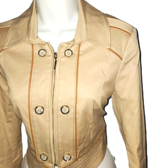 WHBM Tan Women's Full Zip Jacket - Picture 2 of 5